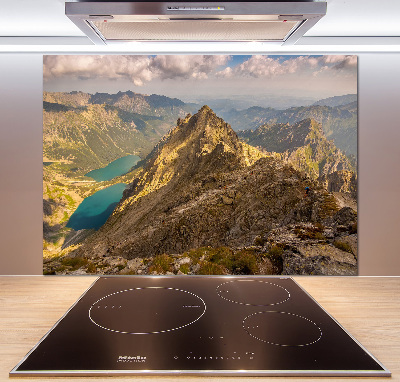 Rivestimento parete cucina con motivo L'occhio del mare dei Monti Tatra