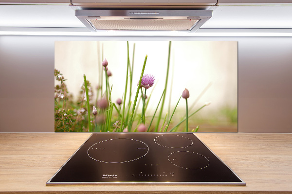 Pannello paraschizzi cucina con motivo erba cipollina