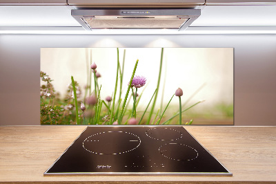 Pannello paraschizzi cucina con motivo erba cipollina