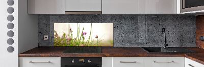 Pannello paraschizzi cucina con motivo erba cipollina