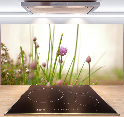 Pannello paraschizzi cucina con motivo erba cipollina