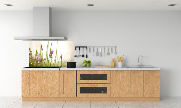 Pannello paraschizzi cucina con motivo erba cipollina