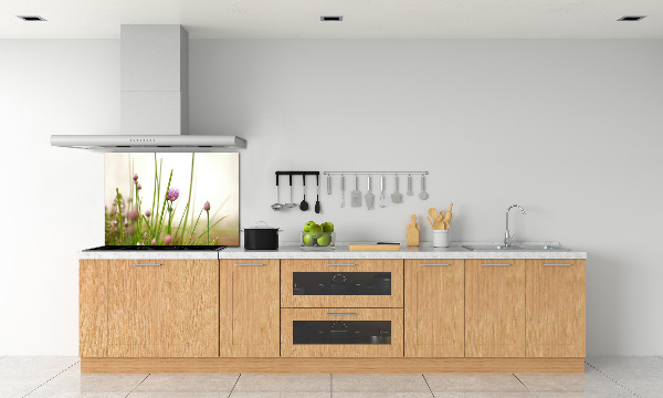 Pannello paraschizzi cucina con motivo erba cipollina