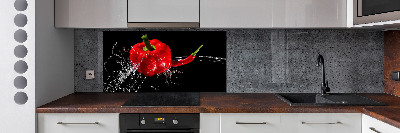 Pannello retrocucina con motivo peperoni rossi