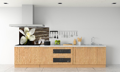 Rivestimento parete cucina con motivo orchidea