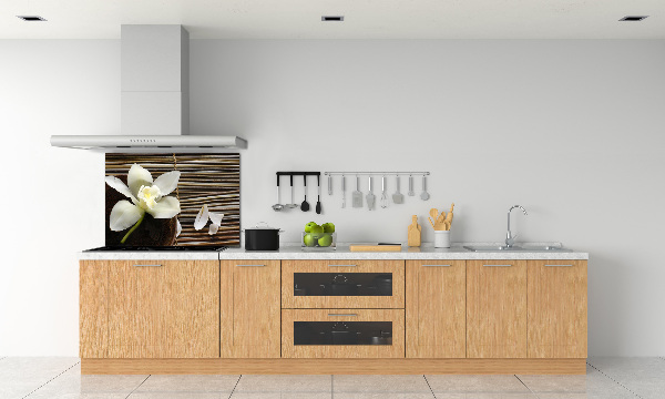 Rivestimento parete cucina con motivo orchidea