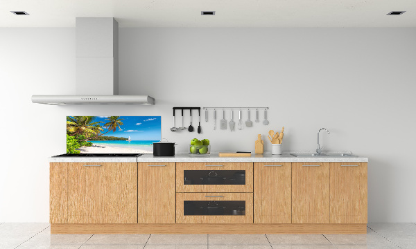 Rivestimento parete cucina con motivo spiaggia tropicale