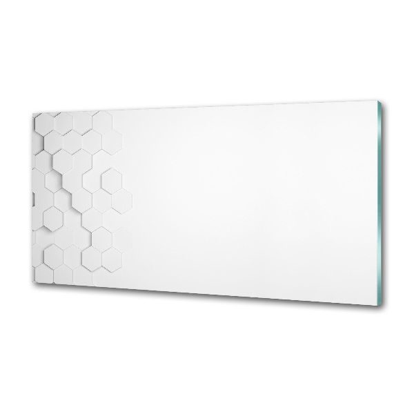 Pannello paraschizzi cucina con motivo a esagoni come sfondo