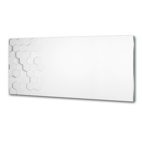 Pannello paraschizzi cucina con motivo a esagoni come sfondo