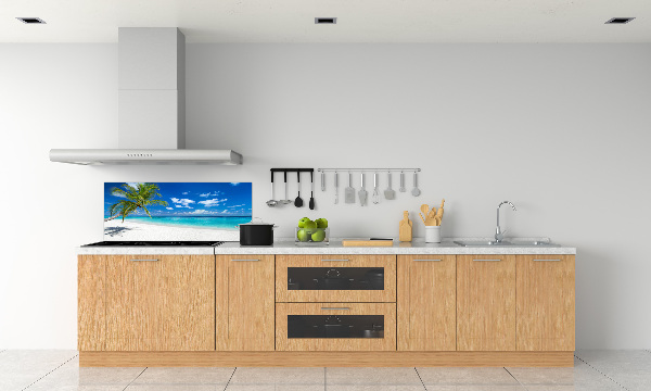 Rivestimento parete cucina con motivo 'Spiaggia tropicale'