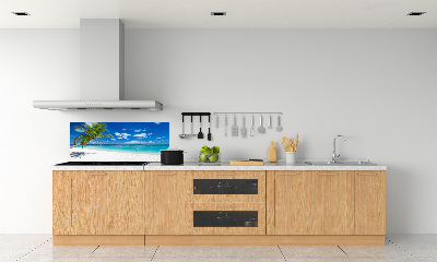 Rivestimento parete cucina con motivo 'Spiaggia tropicale'