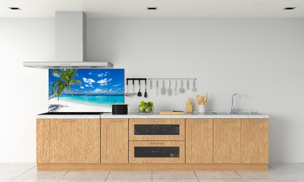 Rivestimento parete cucina con motivo 'Spiaggia tropicale'