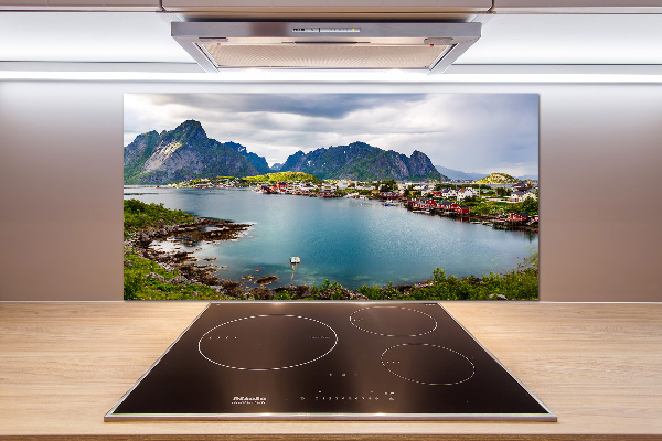 Pannello retrocucina con motivo Isole Lofoten in Norvegia