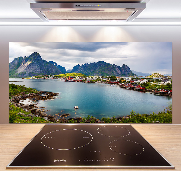 Pannello retrocucina con motivo Isole Lofoten in Norvegia