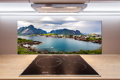 Pannello retrocucina con motivo Isole Lofoten in Norvegia