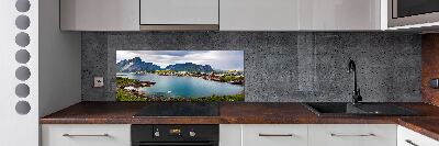 Pannello retrocucina con motivo Isole Lofoten in Norvegia