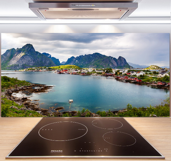 Pannello retrocucina con motivo Isole Lofoten in Norvegia