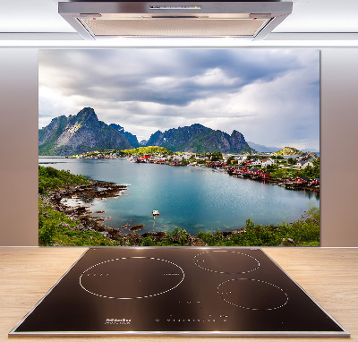 Pannello retrocucina con motivo Isole Lofoten in Norvegia