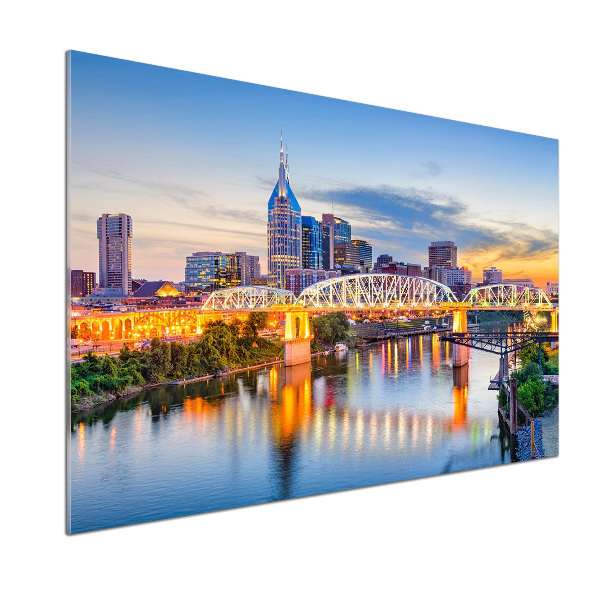 Rivestimento parete cucina con motivo dedicato al ponte del Tennessee (USA)