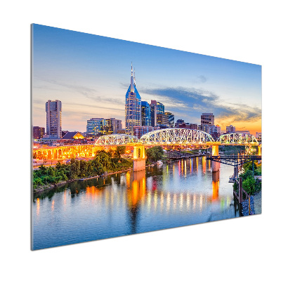 Rivestimento parete cucina con motivo dedicato al ponte del Tennessee (USA)