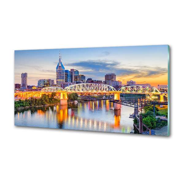 Rivestimento parete cucina con motivo dedicato al ponte del Tennessee (USA)