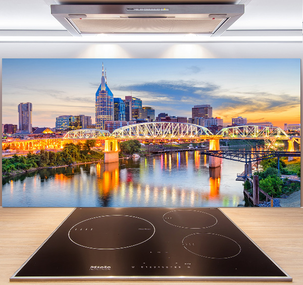 Rivestimento parete cucina con motivo dedicato al ponte del Tennessee (USA)