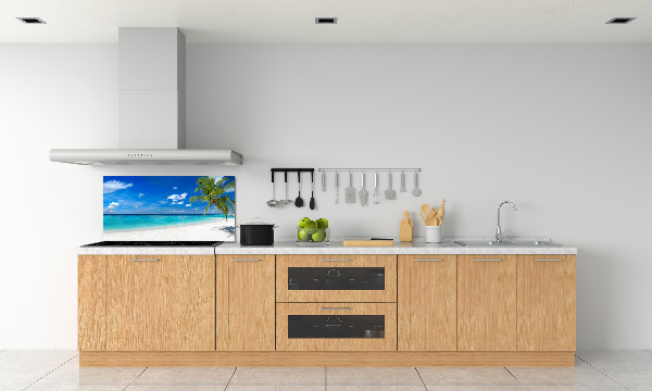 Pannello retrocucina con stampa a motivo spiaggia tropicale