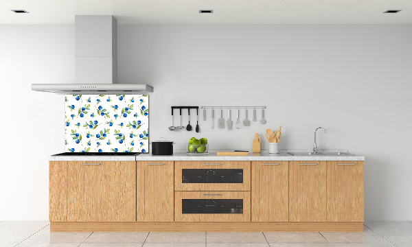 Rivestimento parete cucina con motivo ai mirtilli