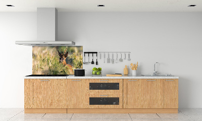 Pannello paraschizzi cucina con stampa raffigurante cervi nel campo