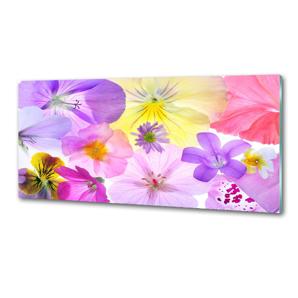 Pannello retrocucina con motivo Viole del pensiero