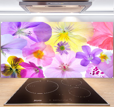 Pannello retrocucina con motivo Viole del pensiero