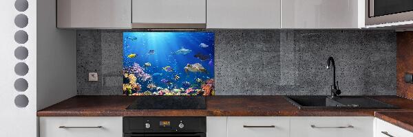 Rivestimento parete cucina con motivo barriera corallina