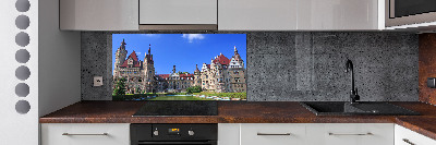 Rivestimento parete cucina con stampa del Castello di Moszna in Polonia