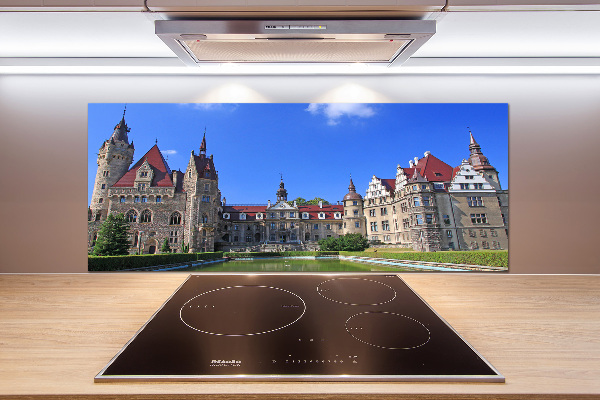 Rivestimento parete cucina con stampa del Castello di Moszna in Polonia