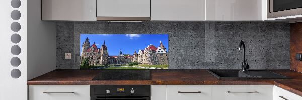 Rivestimento parete cucina con stampa del Castello di Moszna in Polonia