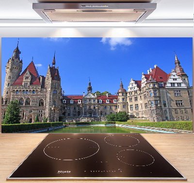 Rivestimento parete cucina con stampa del Castello di Moszna in Polonia