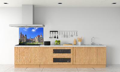 Rivestimento parete cucina con stampa del Castello di Moszna in Polonia