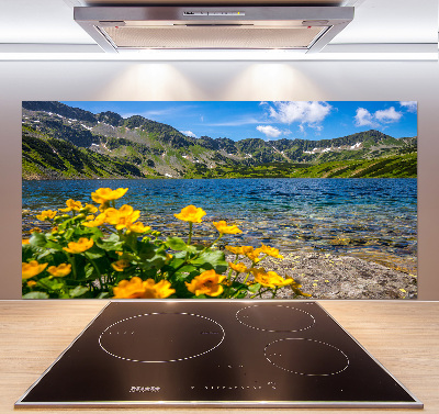 Pannello paraschizzi cucina con stampa raffigurante un lago tra le montagne