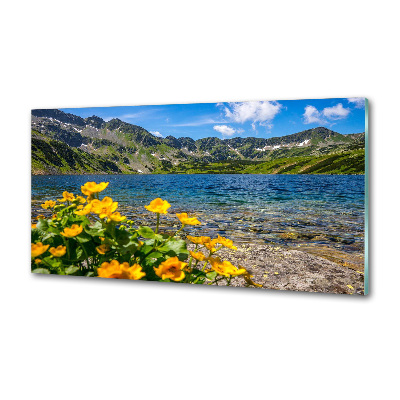 Pannello paraschizzi cucina con stampa raffigurante un lago tra le montagne