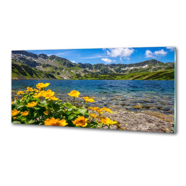 Pannello paraschizzi cucina con stampa raffigurante un lago tra le montagne