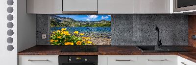 Pannello paraschizzi cucina con stampa raffigurante un lago tra le montagne