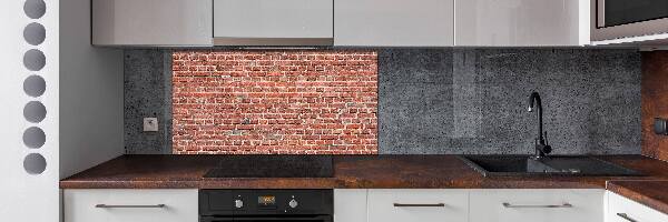Rivestimento parete cucina con effetto muro di mattoni
