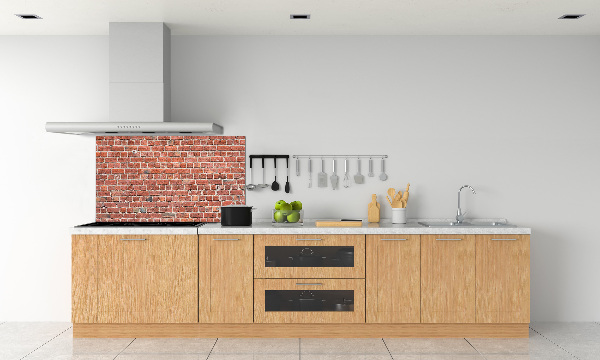 Rivestimento parete cucina con effetto muro di mattoni