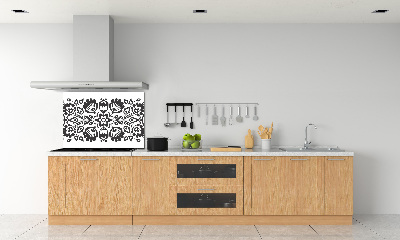Rivestimento parete cucina con motivo Fiori popolari
