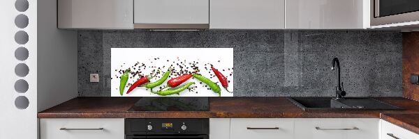 Rivestimento parete cucina con motivo di peperoncini
