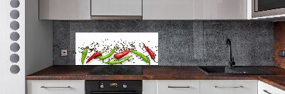 Rivestimento parete cucina con motivo di peperoncini