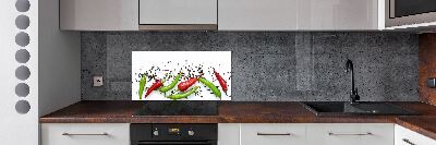 Rivestimento parete cucina con motivo di peperoncini