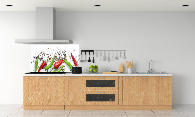 Rivestimento parete cucina con motivo di peperoncini