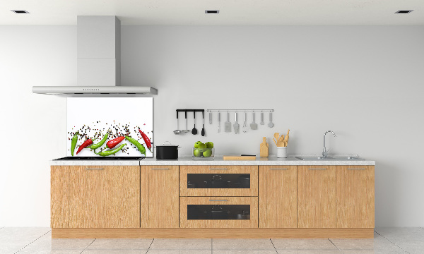 Rivestimento parete cucina con motivo di peperoncini