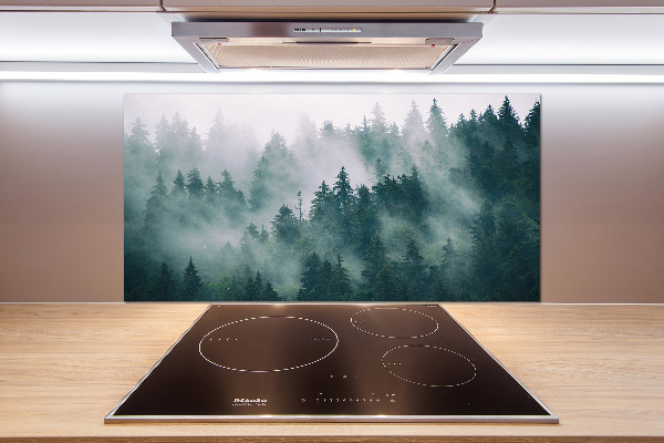 Rivestimento parete cucina con motivo Nebbia sulla foresta